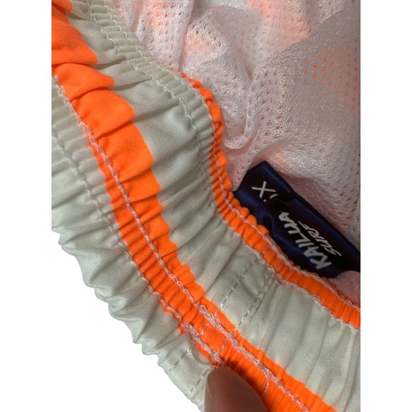 Kailua Surf Mens Size 5X Swim Trunks Shorts Orange Black White Swim Beach Pool W - Picture 4 of 4